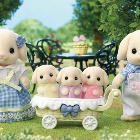 Jumeaux Lapin Sylvanian Families Calico Critters Flora - Figurine 1/12 Neuf Sous Boîte - Collection Vintage 2024